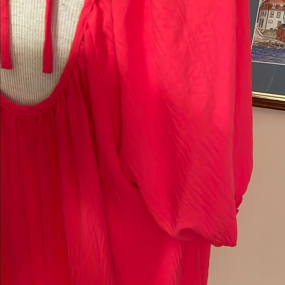 Pink and Orange Ruffled Tiered Mini Sundress - Picture 4 of 4